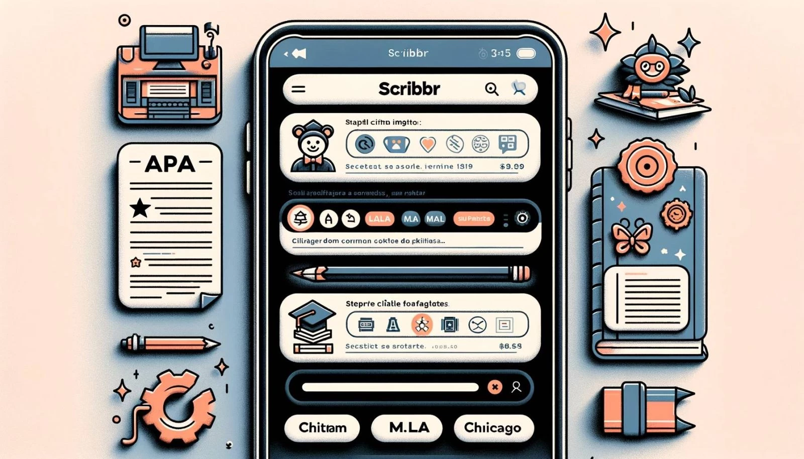 A screenshot of Scribbr’s user interface, highlighting its simple design and multiple format options